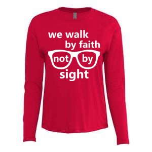 Walk By Faith Not By Sight Christian Womens Cotton Relaxed Long Sleeve T-Shirt