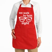 Walk By Faith Not By Sight Christian Full-Length Apron With Pockets