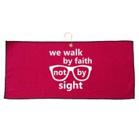 Walk By Faith Not By Sight Christian Large Microfiber Waffle Golf Towel