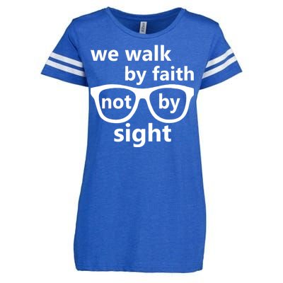 Walk By Faith Not By Sight Christian Enza Ladies Jersey Football T-Shirt