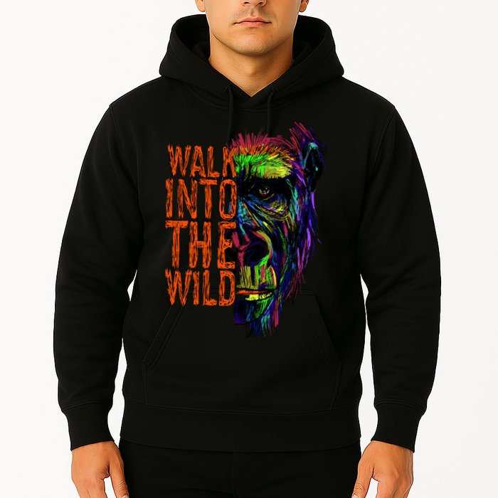 Walk Into The Wild Colorful Gorilla Hoodie