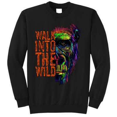 Walk Into The Wild Colorful Gorilla Sweatshirt