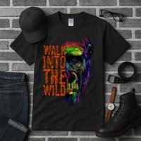 Walk Into The Wild Colorful Gorilla Tall T-Shirt