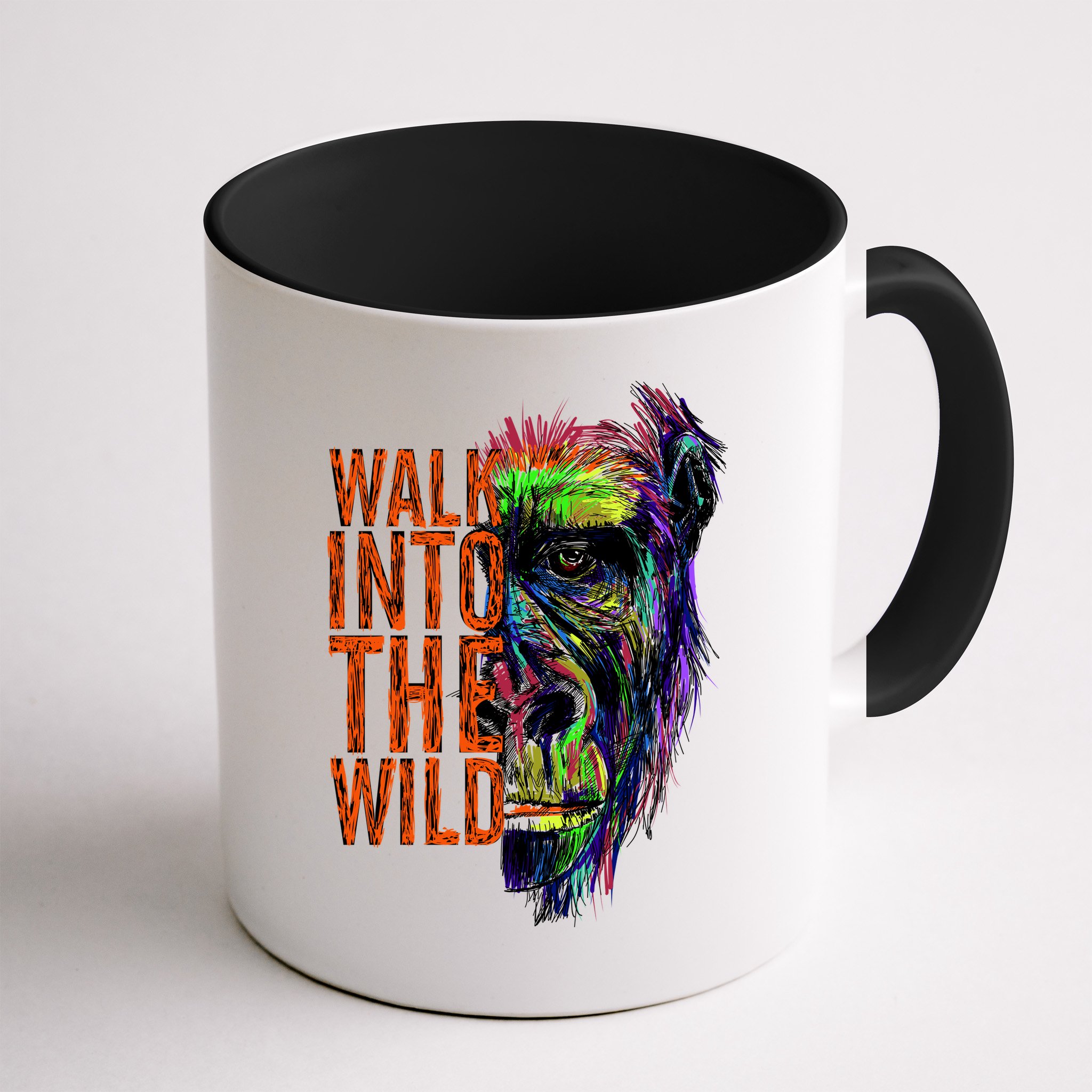 Walk Into The Wild Colorful Gorilla Mug