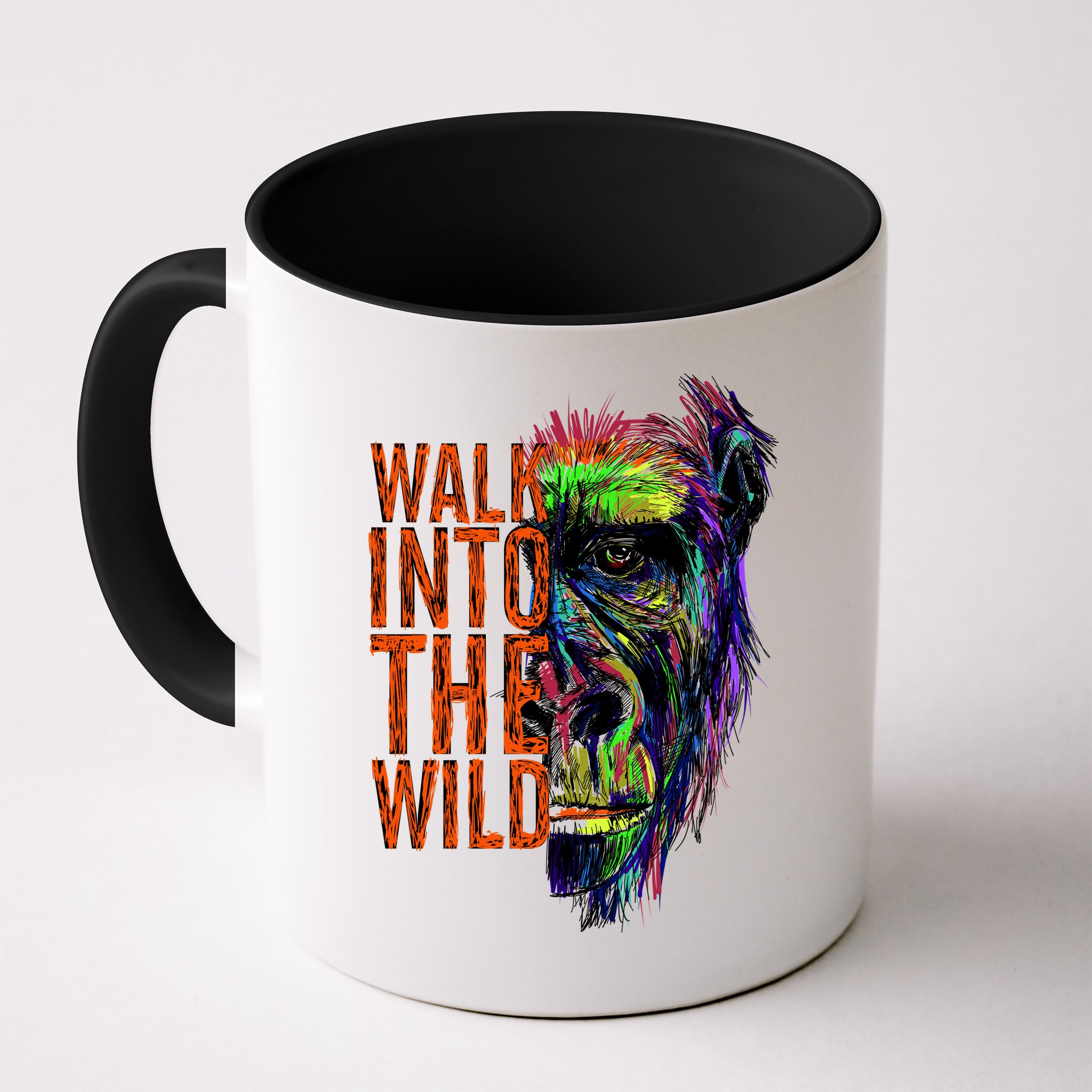 Walk Into The Wild Colorful Gorilla Mug