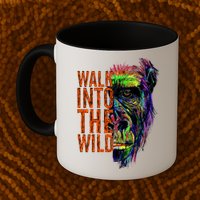 Walk Into The Wild Colorful Gorilla Mug