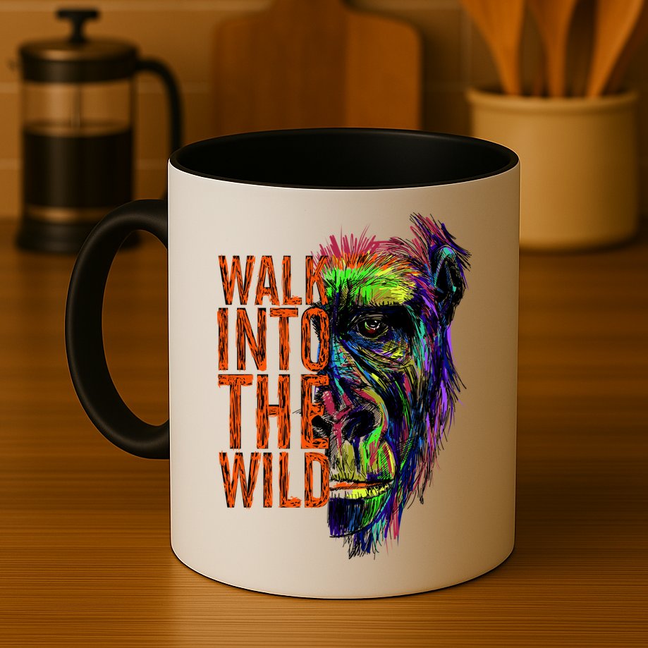 Walk Into The Wild Colorful Gorilla Mug