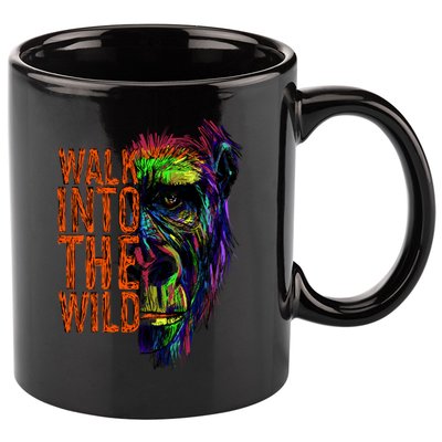 Walk Into The Wild Colorful Gorilla 11oz C Handle Ceramic Mug