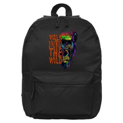Walk Into The Wild Colorful Gorilla 16 in Basic Backpack
