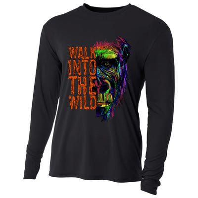 Walk Into The Wild Colorful Gorilla Cooling Performance Long Sleeve Crew