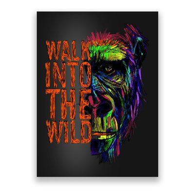 Walk Into The Wild Colorful Gorilla Poster