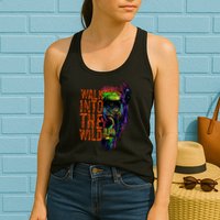 Walk Into The Wild Colorful Gorilla Womens Tank Top