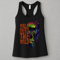 Walk Into The Wild Colorful Gorilla Womens Tank Top