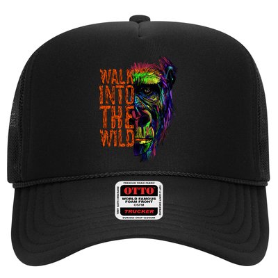 Walk Into The Wild Colorful Gorilla Trucker Hat