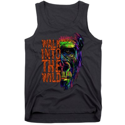 Walk Into The Wild Colorful Gorilla Tank Top