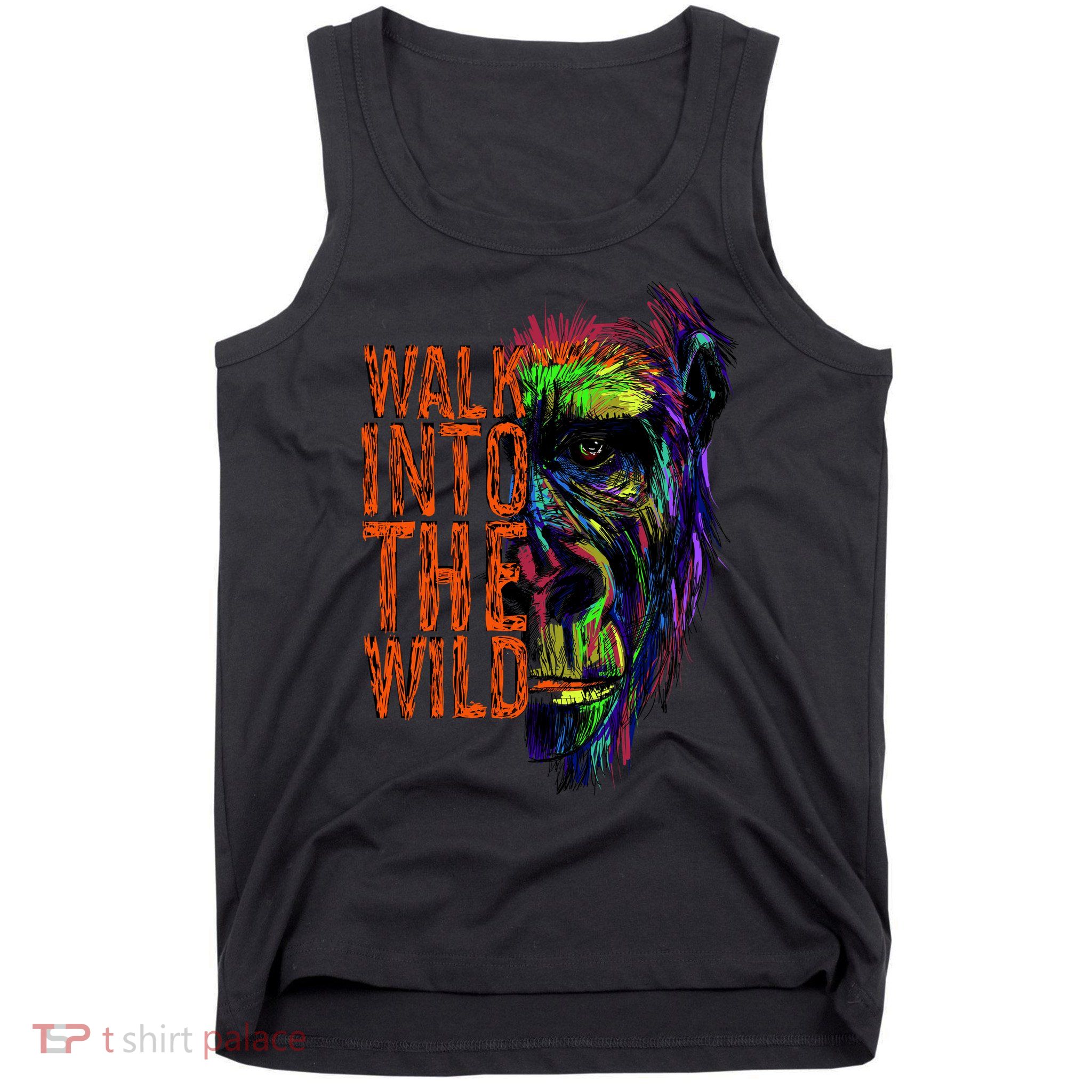 Walk Into The Wild Colorful Gorilla Tank Top