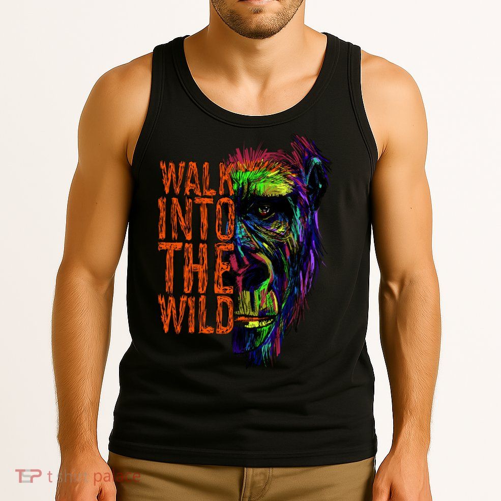 Walk Into The Wild Colorful Gorilla Tank Top