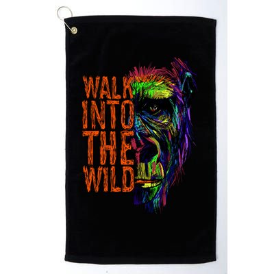Walk Into The Wild Colorful Gorilla Golf Towel