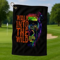 Walk Into The Wild Colorful Gorilla Golf Towel
