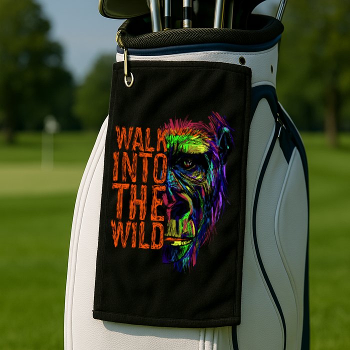 Walk Into The Wild Colorful Gorilla Golf Towel