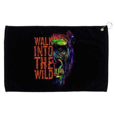 Walk Into The Wild Colorful Gorilla Grommeted Golf Towel