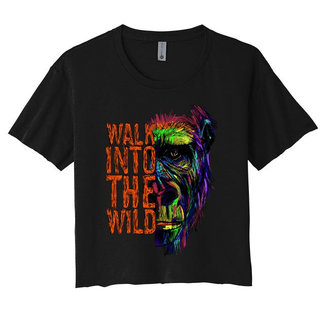 Walk Into The Wild Colorful Gorilla Crop Top