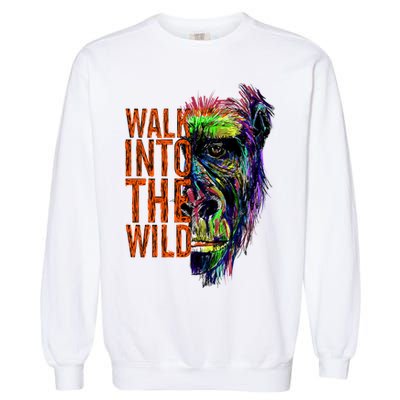 Walk Into The Wild Colorful Gorilla Garment-Dyed Sweatshirt