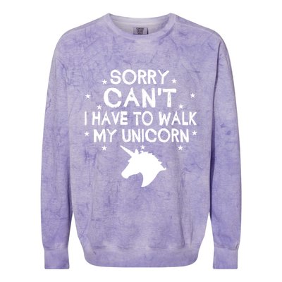 Walk My Unicorn  Colorblast Crewneck Sweatshirt