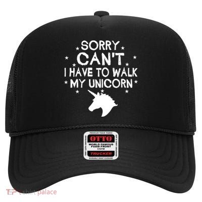 Walk My Unicorn  High Crown Mesh Back Trucker Hat