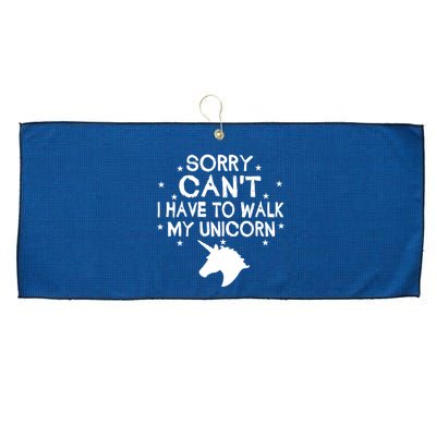 Walk My Unicorn  Large Microfiber Waffle Golf Towel