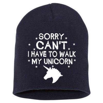 Walk My Unicorn  Short Acrylic Beanie