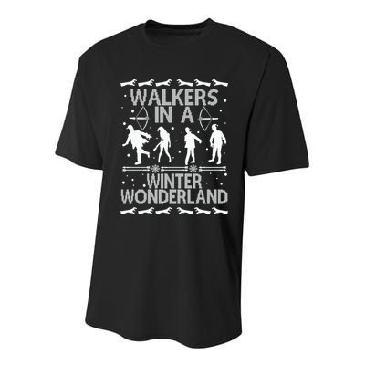 Walkers In A Winter Wonderland Youth Performance Sprint T-Shirt