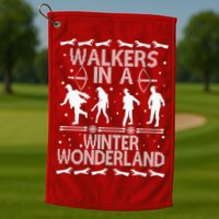 Walkers In A Winter Wonderland Golf Towel