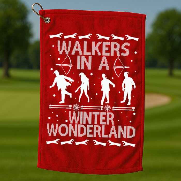 Walkers In A Winter Wonderland Golf Towel