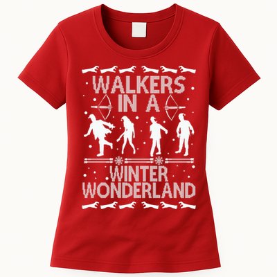 Walkers In A Winter Wonderland Womens T-Shirt