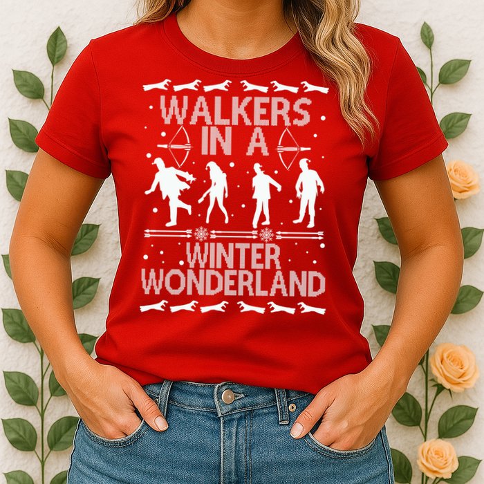 Walkers In A Winter Wonderland Womens T-Shirt