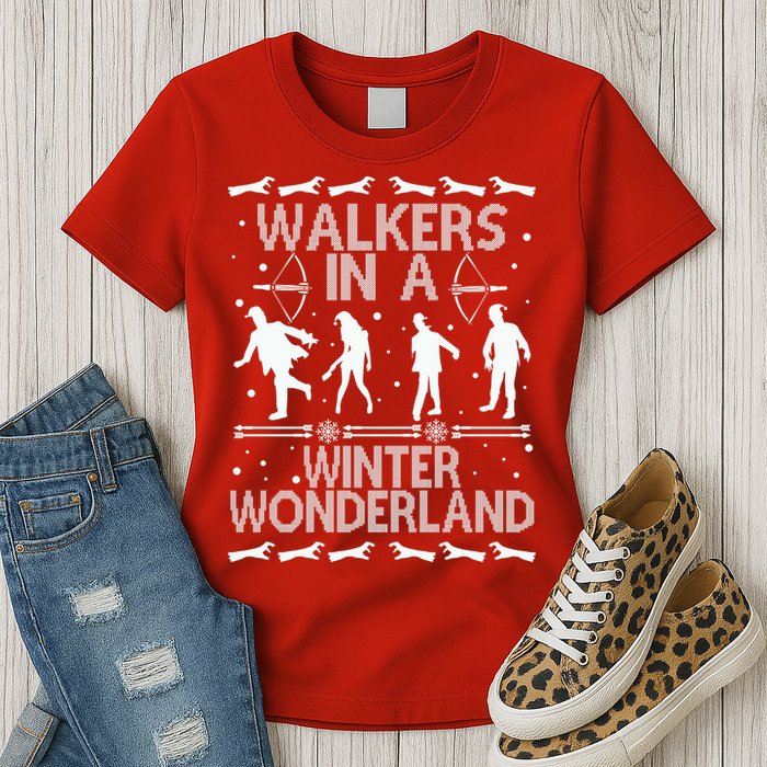 Walkers In A Winter Wonderland Womens T-Shirt
