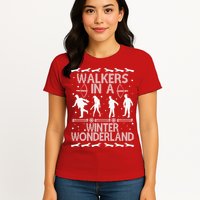 Walkers In A Winter Wonderland Womens T-Shirt