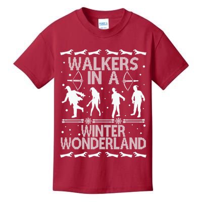 Walkers In A Winter Wonderland Kids T-Shirt