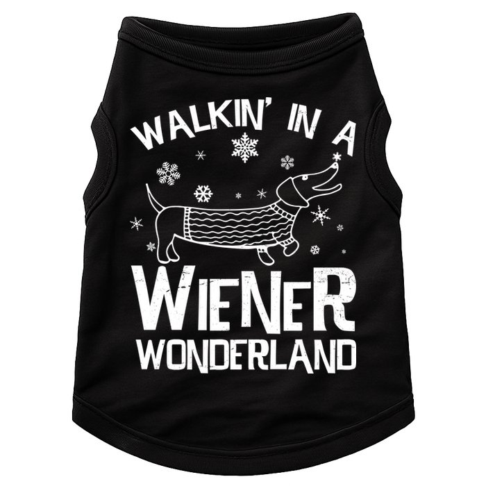 Walking In A Wiener Wonderland Funny Christmas Doggie Tank