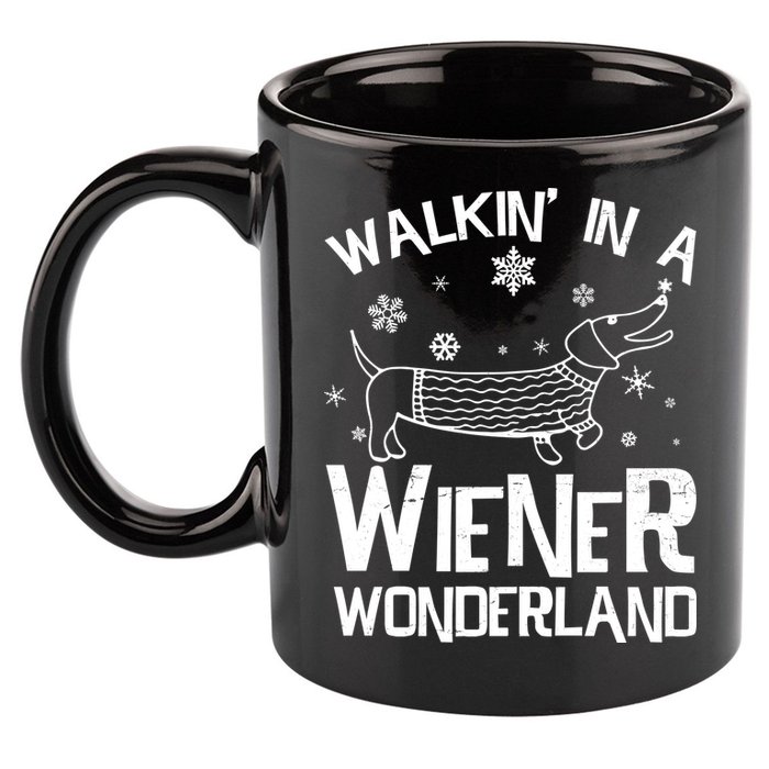 Walking In A Wiener Wonderland Funny Christmas 11oz C Handle Ceramic Mug