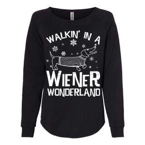 Walking In A Wiener Wonderland Funny Christmas Womens California Wash Sweatshirt