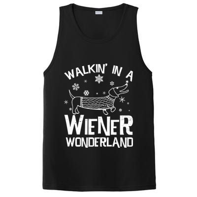 Walking In A Wiener Wonderland Funny Christmas PosiCharge Competitor Tank