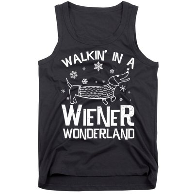 Walking In A Wiener Wonderland Funny Christmas Tank Top
