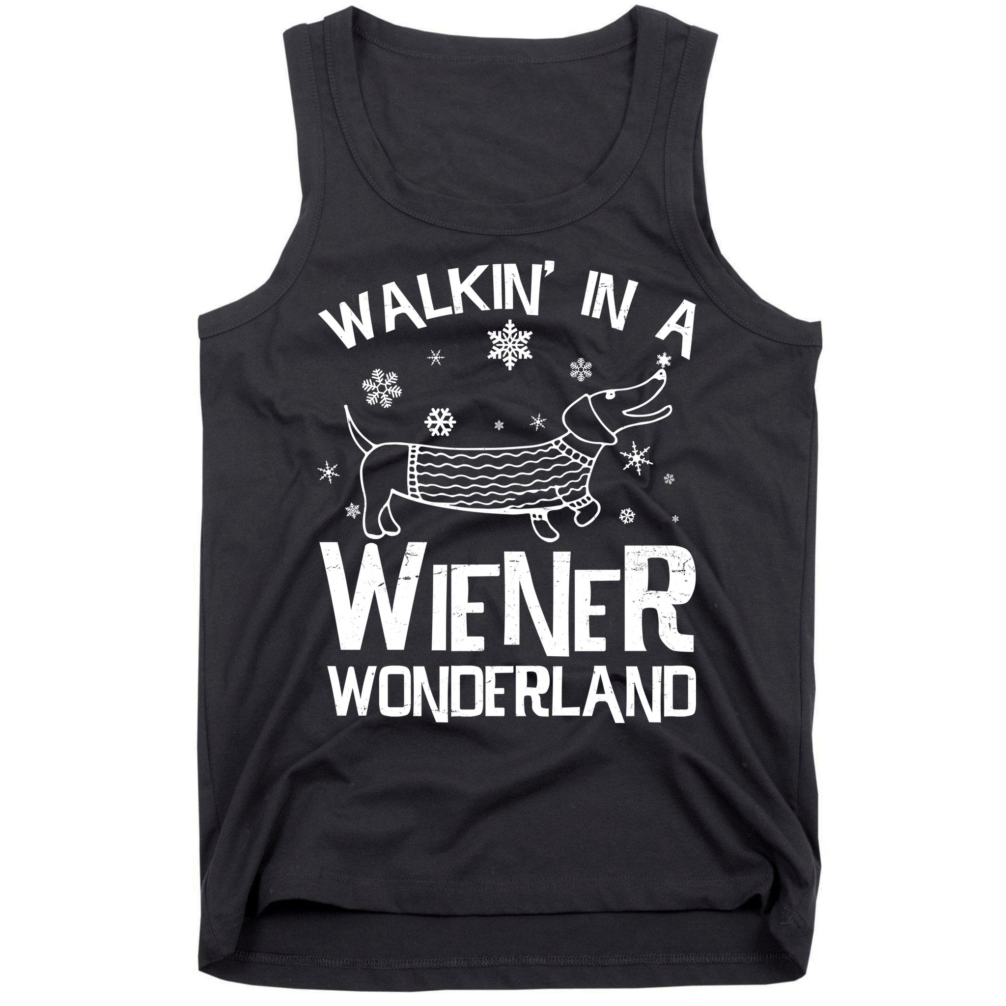 Walking In A Wiener Wonderland Funny Christmas Tank Top