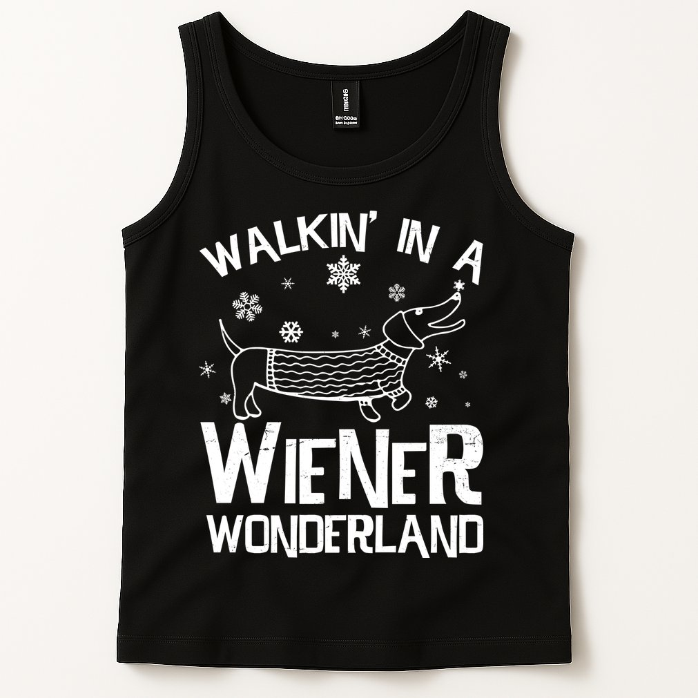 Walking In A Wiener Wonderland Funny Christmas Tank Top