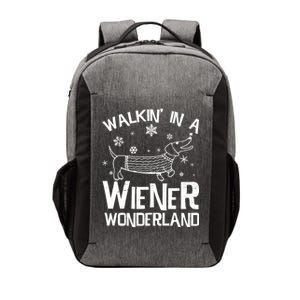 Walking In A Wiener Wonderland Funny Christmas Vector Backpack