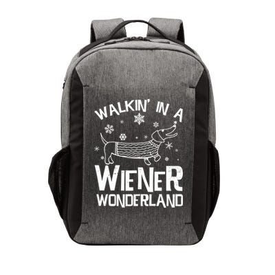 Walking In A Wiener Wonderland Funny Christmas Vector Backpack