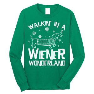 Walking In A Wiener Wonderland Funny Christmas Long Sleeve Shirt