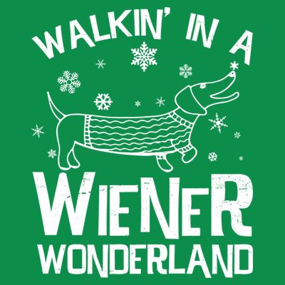 Walking In A Wiener Wonderland Funny Christmas T-Shirt